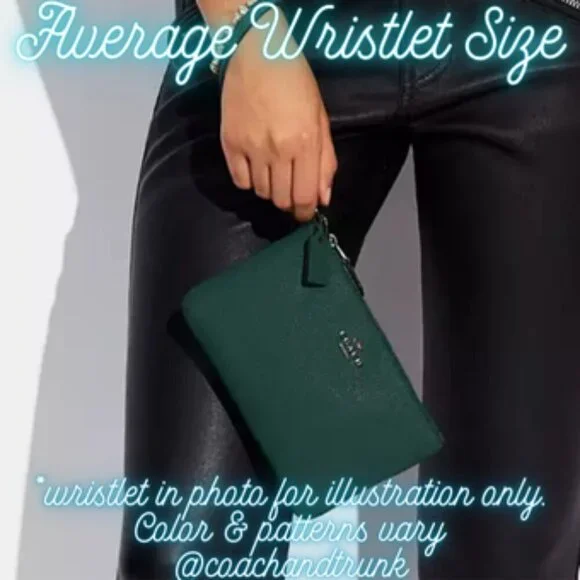 COACH Wristlet Dark Brown Classic C with Vintage Mini Rose Print Gold Accents - Picture 8 of 8